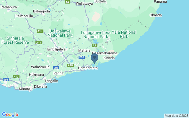 Kaart met locatie Bundala National Park